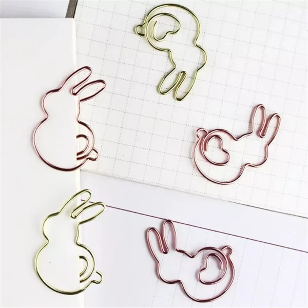 Cute Rabbit-Shaped Metal Paper Clips