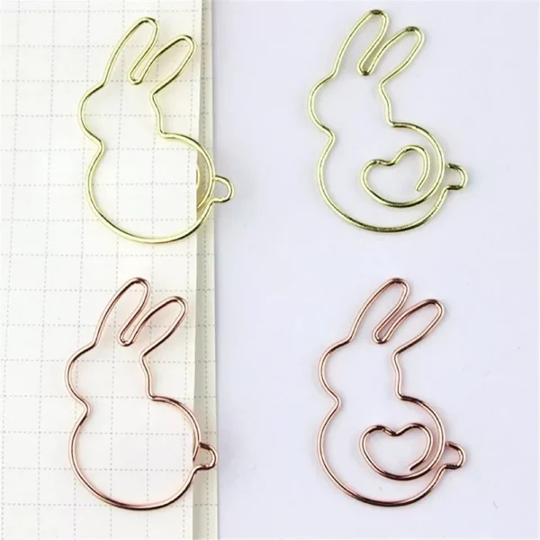 Cute Rabbit-Shaped Metal Paper Clips