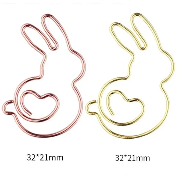 Cute Rabbit-Shaped Metal Paper Clips