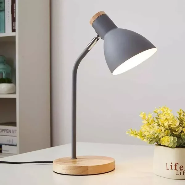 Modern Nordic-Style Wooden Desk Lamp with LED Flex Lighting for Home & Office