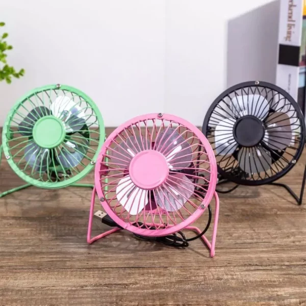 Compact USB-Powered Metal Desk Fan