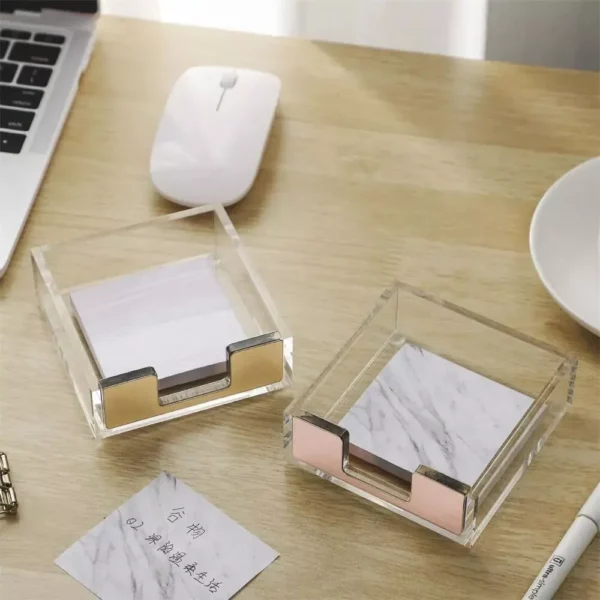 Rose Gold Acrylic Sticky Notes Holder