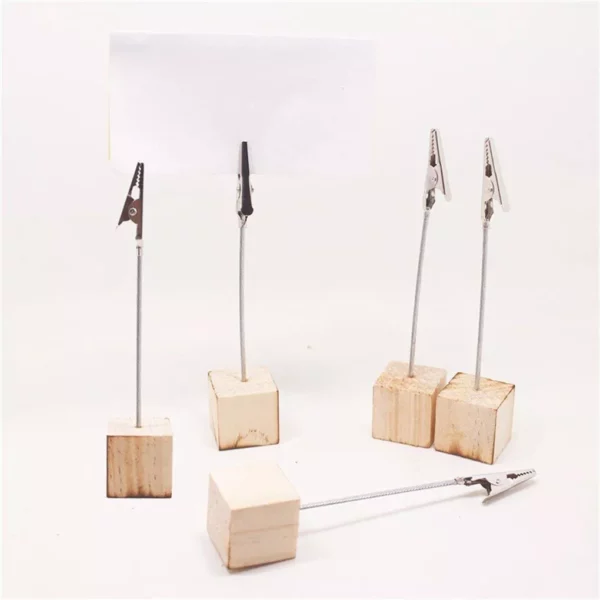 Elegant Wooden Metallic Clip Memo Holders