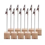 Elegant Wooden Metallic Clip Memo Holders