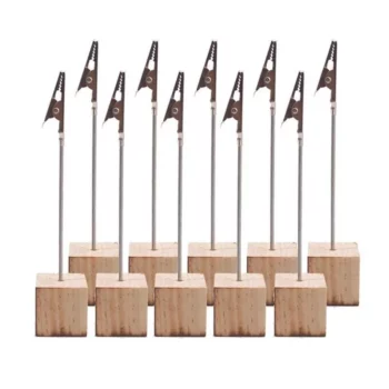 Elegant Wooden Metallic Clip Memo Holders