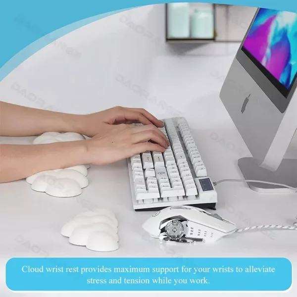 Ergonomic Leather Wrist Rest & Mouse Pad Desk Mat Combo