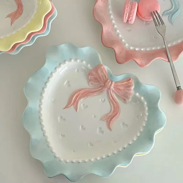 Cute Ceramic Wavy Edge Tray for Jewelry & Breakfast - Image 4