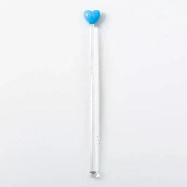 Colorful Heart-Shaped Glass Stirring Rod for Drinks & Decor