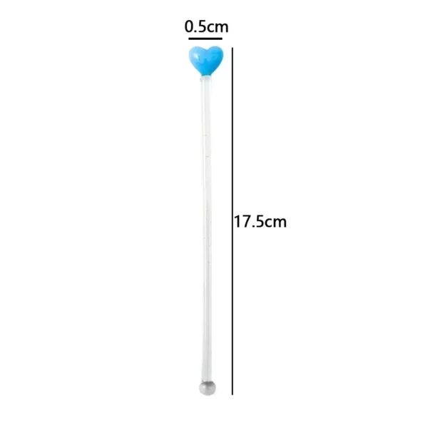 Colorful Heart-Shaped Glass Stirring Rod for Drinks & Decor