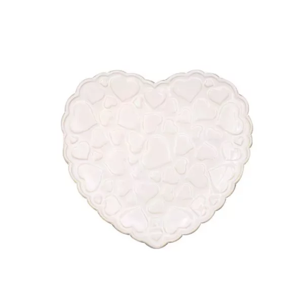 Heart-Shaped Ceramic Plate for Western Cuisine