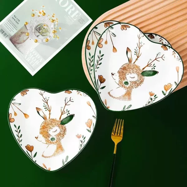 Charming Heart-Shaped Ceramic Plate for Romantic Dining & Dessert Presentation - Image 3