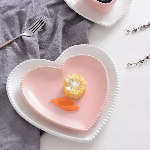 Heart-Shaped Ceramic Tableware Set