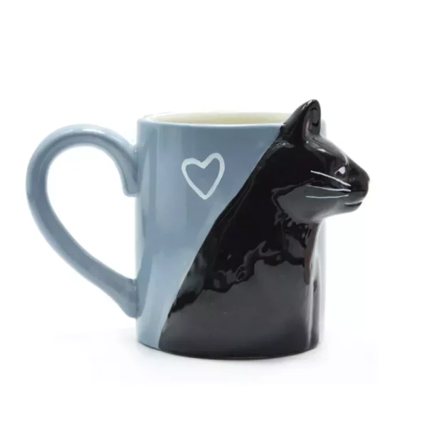 3D Kiss Cat Ceramic Mugs Set