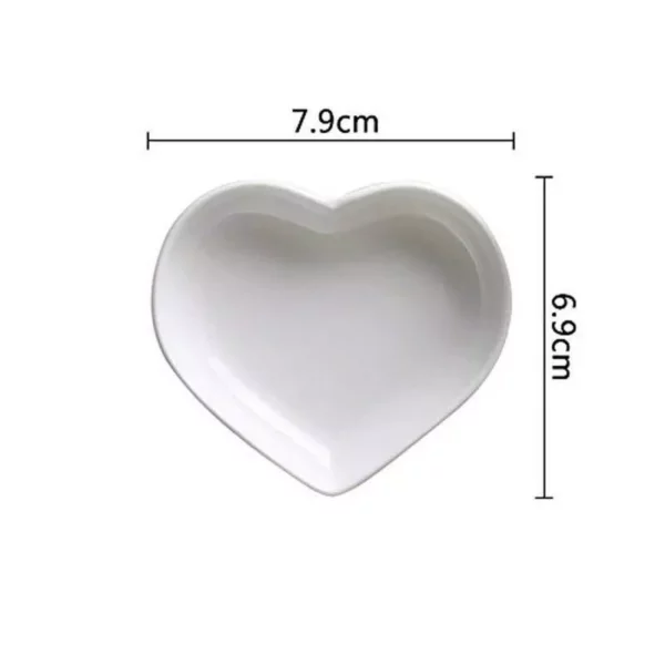 Charming Heart-Shaped Ceramic Sauce Dish Set