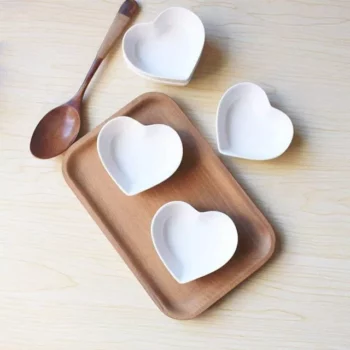 Charming Heart-Shaped Ceramic Sauce Dish Set