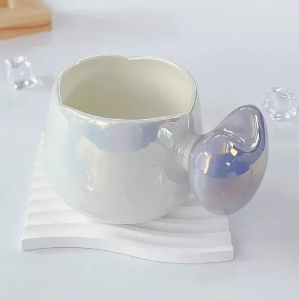 Ceramic Coffee Cup with Saucer and Spoon