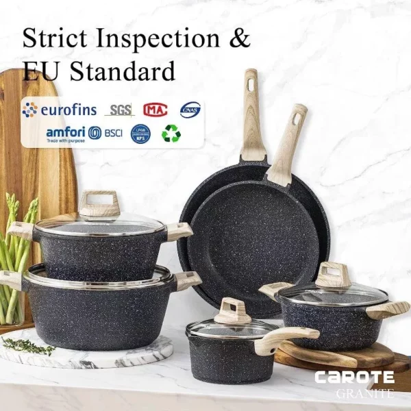 10-Piece Nonstick Granite Cookware Set: Premium Stone Pots and Pans for All Cooking Needs