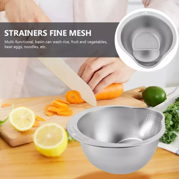 Multi-Use Stainless Steel Kitchen Strainer and Washing Basin