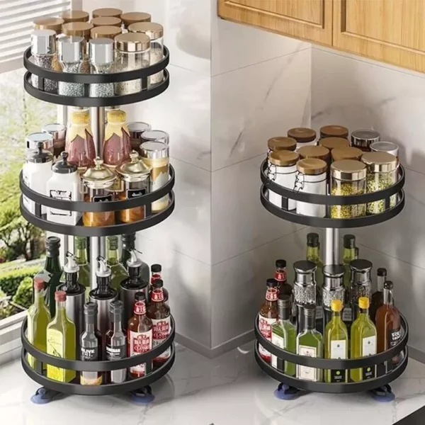 360°Rotation Spice Rack Organizer