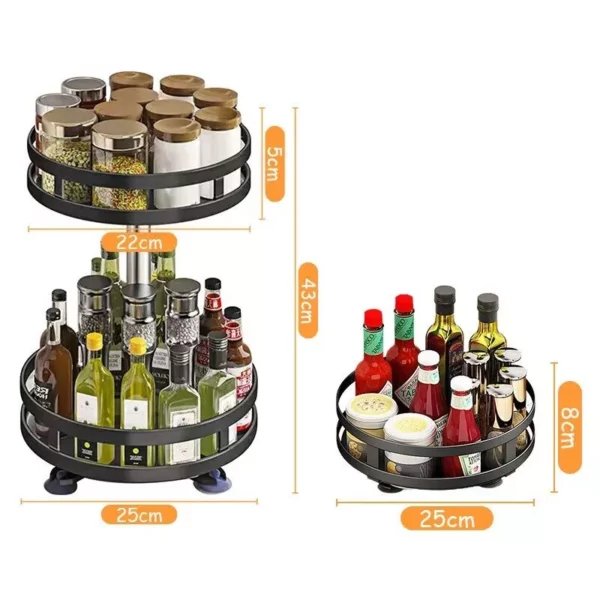 360°Rotation Spice Rack Organizer