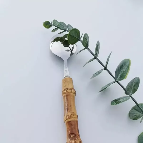 Natural Bamboo Handle Stainless Steel Cutlery Set