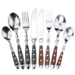 Elegant Stainless Steel Cutlery Set with Resin Rivets Handle