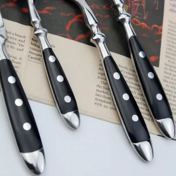 Elegant Stainless Steel Cutlery Set with Resin Rivets Handle