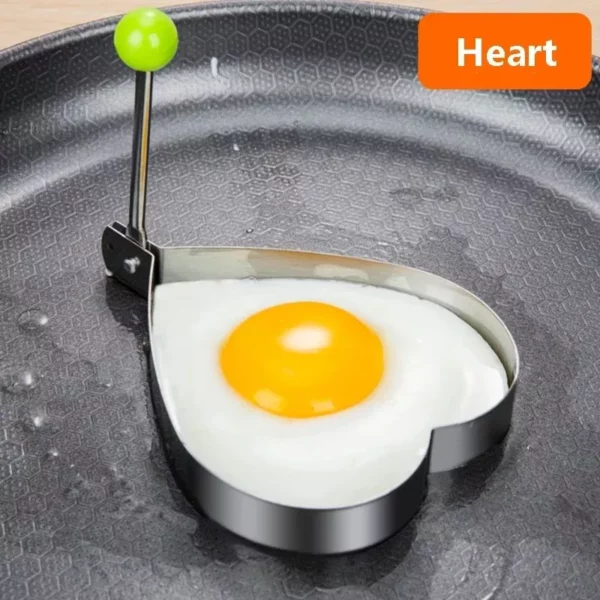 Stainless Steel Heart-Shaped Egg & Pancake Mold for Creative Breakfasts