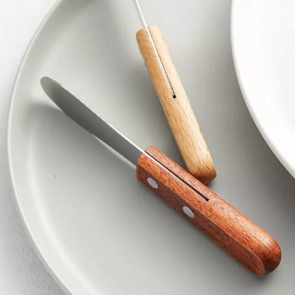 Versatile Stainless Steel Butter Spreader Knives with Wooden Handle