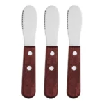 Versatile Stainless Steel Butter Spreader Knives with Wooden Handle