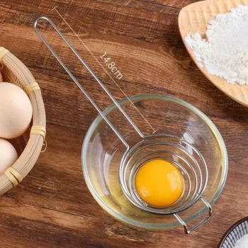 Efficient Stainless Steel Egg White Separator with Comfort Handle