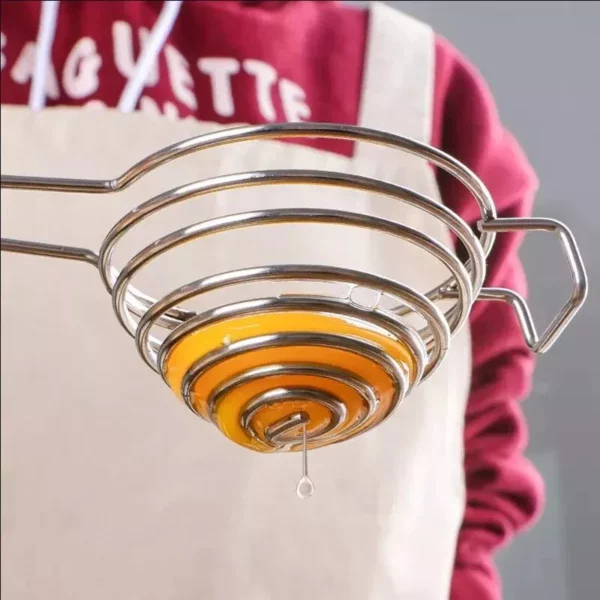 Efficient Stainless Steel Egg White Separator with Comfort Handle