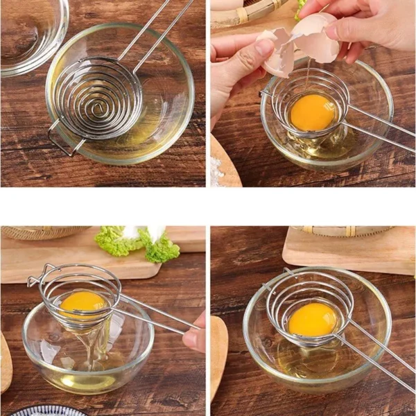 Efficient Stainless Steel Egg White Separator with Comfort Handle