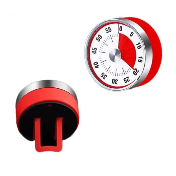 Visual 60-Minute Kitchen & Study Timer – Magnetic, Mechanical Stopwatch with Alarm