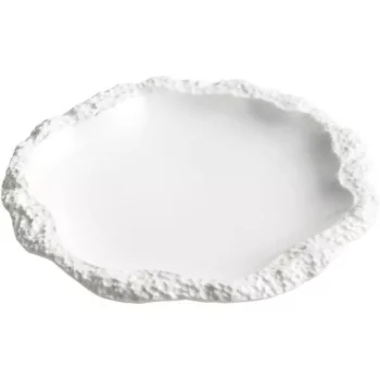 Elegant European Style Ceramic Tableware – Rockpattern Shallow Plate for Home and Business