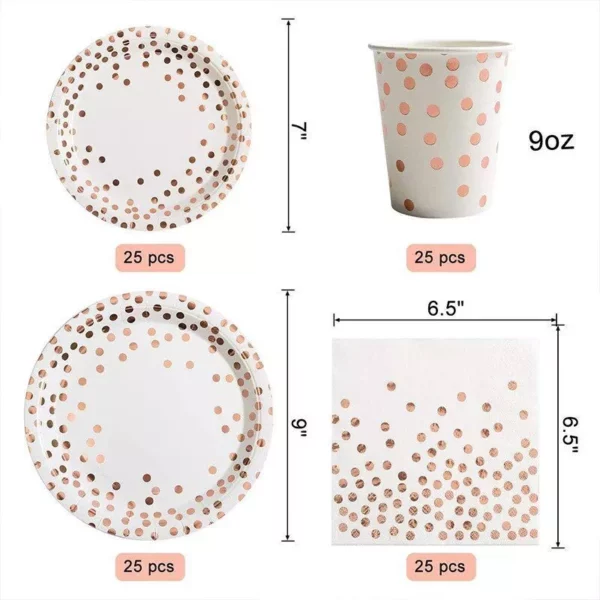 Elegant Rose Gold Party Tableware Set for Special Occasions