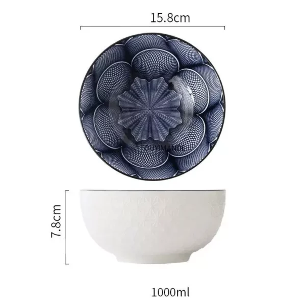 Elegant Nordic-Inspired Hand-Painted Ceramic Ramen Bowl – 6 Inch