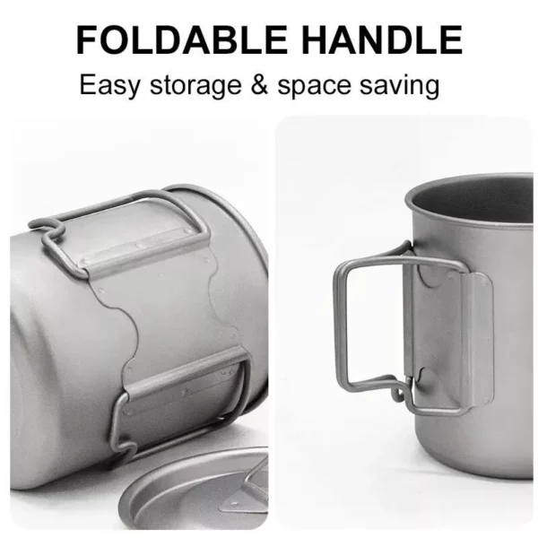 Titanium Camping Mug – Portable Outdoor Cookware with Tableware