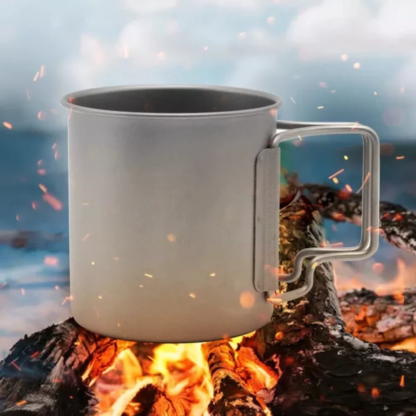 Titanium Camping Mug – Portable Outdoor Cookware with Tableware