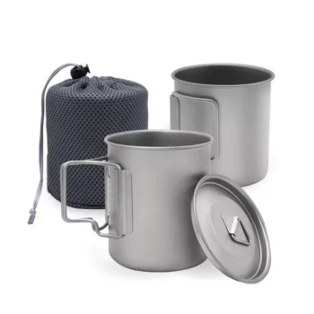 Titanium Camping Mug – Portable Outdoor Cookware with Tableware