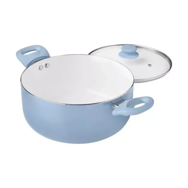 Deluxe Aqua 12-Piece Ceramic Nonstick Cookware Set – Eco-Friendly, Hand Wash Only