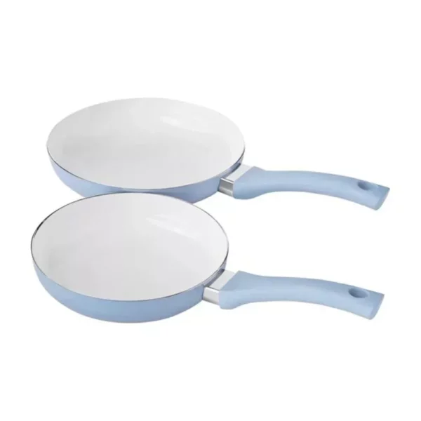 Deluxe Aqua 12-Piece Ceramic Nonstick Cookware Set – Eco-Friendly, Hand Wash Only