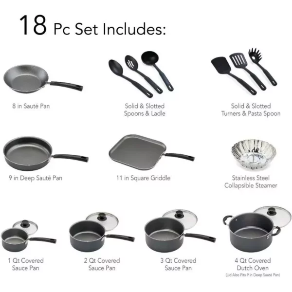 18-Piece Nonstick Cookware Set