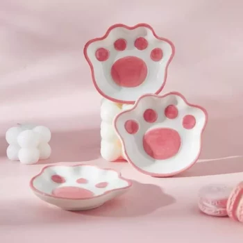 Cute Cat’s Paw Ceramic Dessert Plate