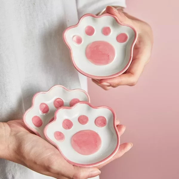 Cute Cat's Paw Ceramic Dessert Plate - Image 2