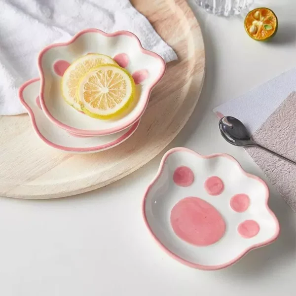 Cute Cat's Paw Ceramic Dessert Plate - Image 3