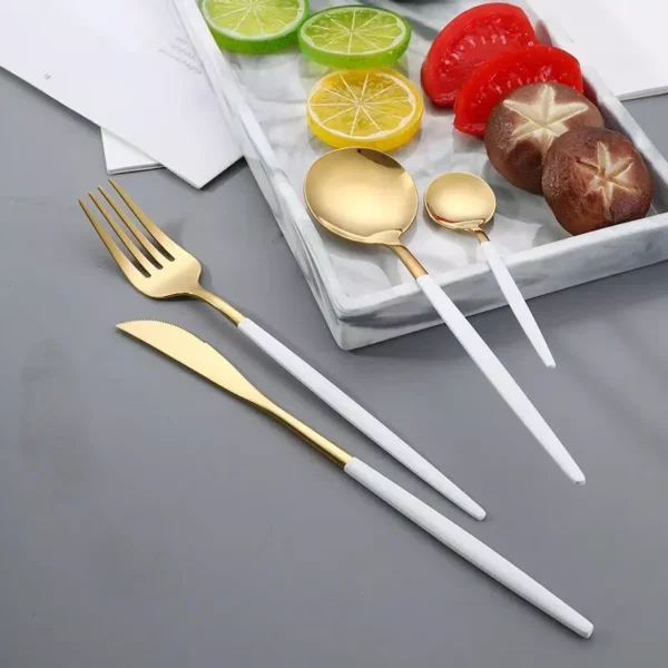 Luxurious 20-Piece Gold Stainless Steel Cutlery Set - Image 5