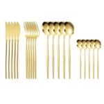 Luxurious 20-Piece Gold Stainless Steel Cutlery Set