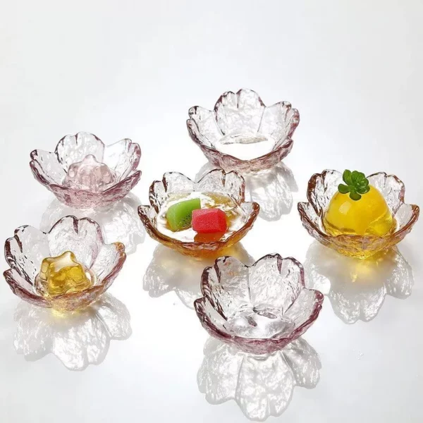 Elegant Sakura Glass Dish: Mini Ice Cream & Fruit Serving Plate - Image 3