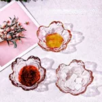 Elegant Sakura Glass Dish: Mini Ice Cream & Fruit Serving Plate